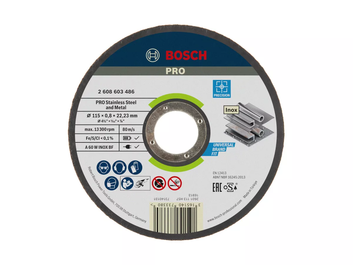 25 disques PRO Inox + Metal Ø115mm Bosch extra fin